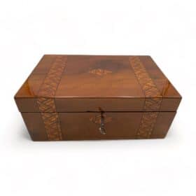 Walnut Box with Inlays, England, Late 19th Century