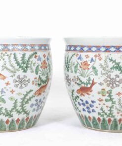 Canton Porcelain Planters - Pair of Two - Styylish