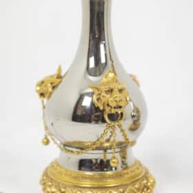 Pair of Metal and Bronze Lamps, circa 1880