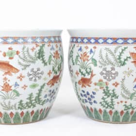 Pair of Canton Porcelain Planters, circa 1950