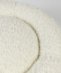 Pouf with White Curls - Fabric Edge Detail - Styylish