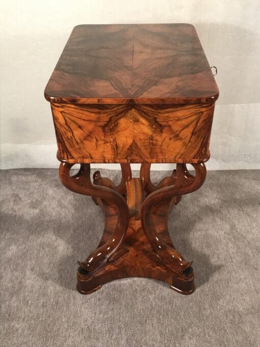 Antique Biedermeier Sewing Table - Side Detail - Styylish