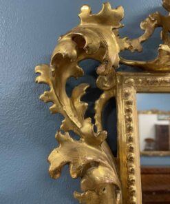 Hand-Carved Gilt Wood Mirror- detail of the upper left side- Styylish