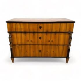 Empire Commode, Walnut Veneered with Caryatids, Austria, Vienna circa 1810/15