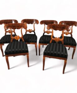 Set of six Biedermeier Chairs- walnut veneer- Styylish