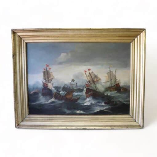 Oil Painting of Galleons - Styylish