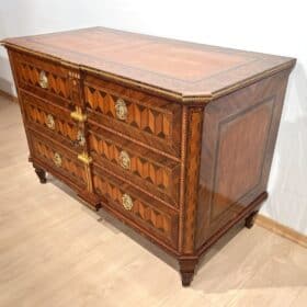 Louis XVI Walnut Commode, Inlays, Gold-Plate, Austria/Vienna circa 1790