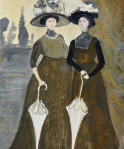 "Gossiping Umbrellas" Oil Painting - Styylish