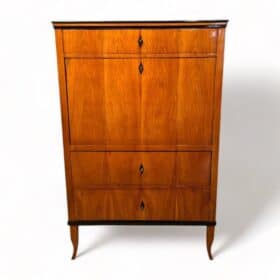 Early Biedermeier Secretaire, Cherry Veneer, Mahogany, South Germany circa 1820