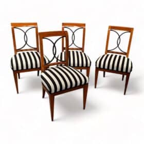 Set of 4 Antique Biedermeier Chairs, Cherry