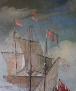 Oil Painting of Coastal Scene - Galleon - Styylish