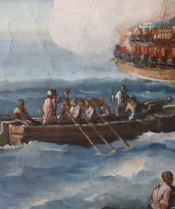 Oil Painting of Coastal Scene - Figures - Styylish