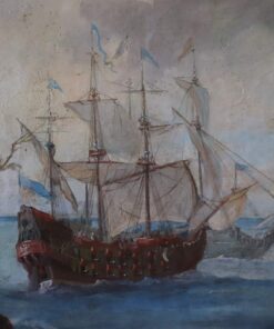 Oil Painting of Coastal Scene - Ship Detail - Styylish