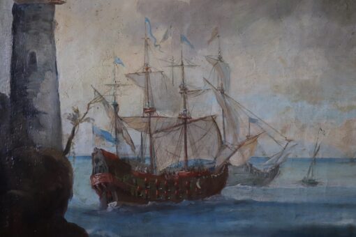 Oil Painting of Coastal Scene - Ship Detail - Styylish