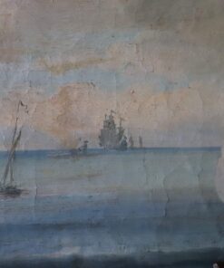 Oil Painting of Coastal Scene - Ship in Distance - Styylish