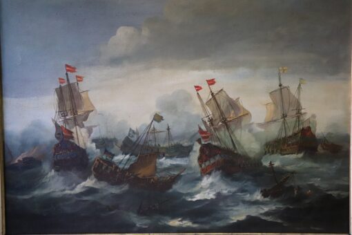 Oil Painting of Galleons - Full - Styylish