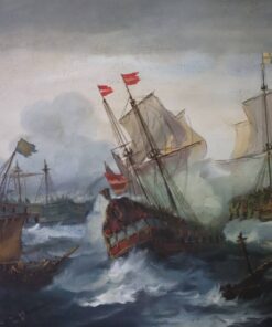 Oil Painting of Galleons - Galleon Detail - Styylish
