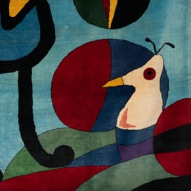 Colorful Joan Miró Rug or Tapestry, in Wool. Contemporary Work.