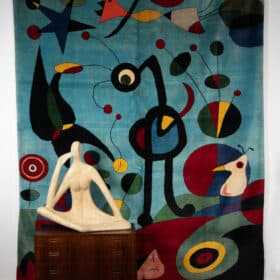 Colorful Joan Miró Rug or Tapestry, in Wool. Contemporary Work.