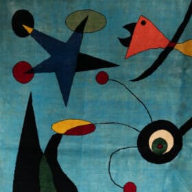 Colorful Joan Miró Rug or Tapestry, in Wool. Contemporary Work.