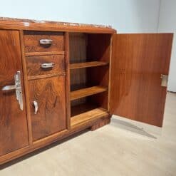 Art Deco Walnut Sideboard - Open Door with Compartments - Styylish