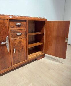 Art Deco Walnut Sideboard - Open Door with Compartments - Styylish