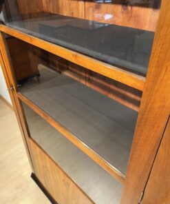 Walnut Biedermeier Bookcase - Glass Detail - Styylish