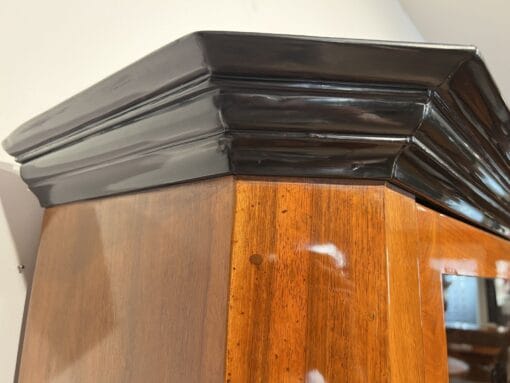 Walnut Biedermeier Bookcase - Ebonized Top - Styylish