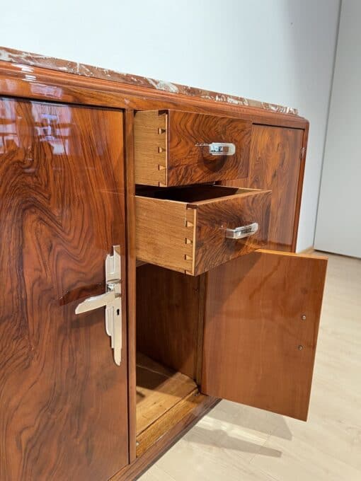 Art Deco Walnut Sideboard - Open Compartments - Styylish