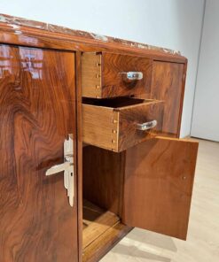 Art Deco Walnut Sideboard - Open Compartments - Styylish