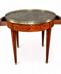 French Louis XVI Bouillotte Table- front view with open drawers- Styylish