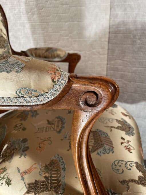 Pair of Louis XV Armchairs- detail of armrest side view- Styylish