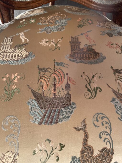 Pair of Louis XV Armchairs- detail of fabric- Styylish