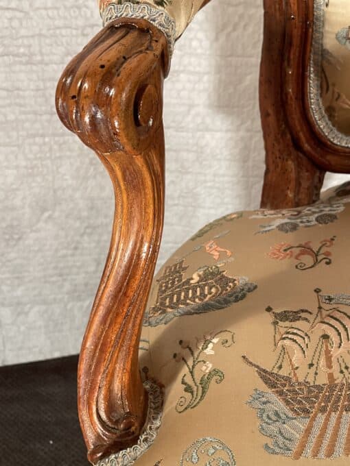 Pair of Louis XV Armchairs- detail of armrest left side- Styylish