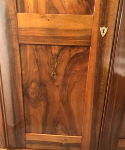 Biedermeier walnut armoire- walnut veneer detail of the door lower part- Styylish
