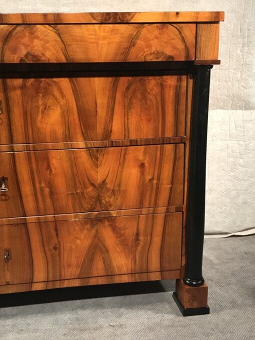 Biedermeier Walnut Dresser- detail of the front right side- Styylish