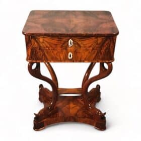 Antique Biedermeier Sewing Table, South German 1820, Walnut