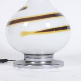 White Glass Lamp, 1970s