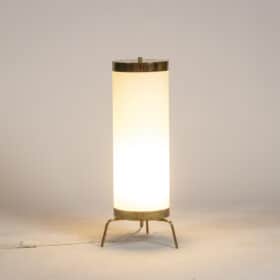 White Opaline and Golden Brass Lamp, 1970s