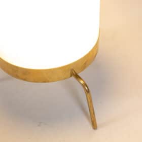 White Opaline and Golden Brass Lamp, 1970s