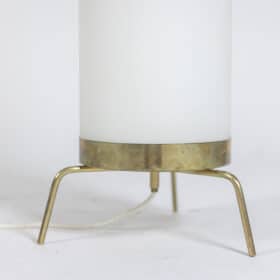 White Opaline and Golden Brass Lamp, 1970s