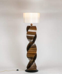 Sculptural Wooden Lamp - With Light On - Styylish