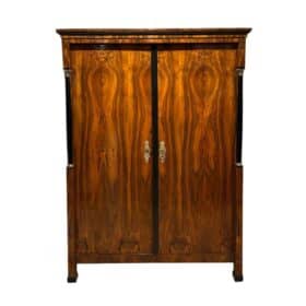 Empire Armoire, Walnut Veneer, Brass, Austria/Vienna, circa 1815