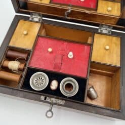 Biedermeier Sewing Box - Top Interior Sewing Supplies Detail - Styylish