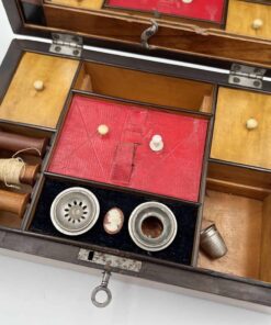 Biedermeier Sewing Box - Top Interior Sewing Supplies Detail - Styylish