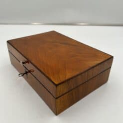 Biedermeier Sewing Box - Closed Lid Side Angle - Styylish