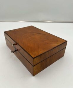Biedermeier Sewing Box - Closed Lid Side Angle - Styylish