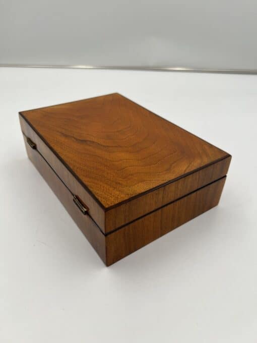 Biedermeier Sewing Box - Closed Lid Back Angle - Styylish