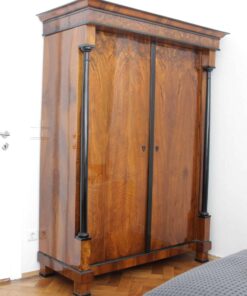 Alternative view of Neoclassical Early Biedermeier Armoire, Walnut Veneer and Full Columns, Austria, circa 1820