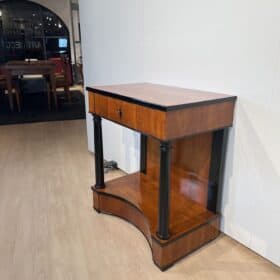 Biedermeier Console Table, Two Drawers, Cherry Veneer, South Germany circa 1820